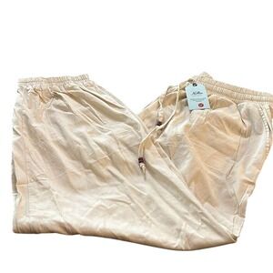 Nimin Womens Size XL Cream Solid‎ Elastic Waist Joggers. NWT